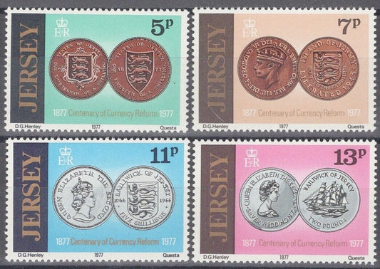 ZAYIX Great Britain - Jersey 171-174 MNH Jersey Currency Coins