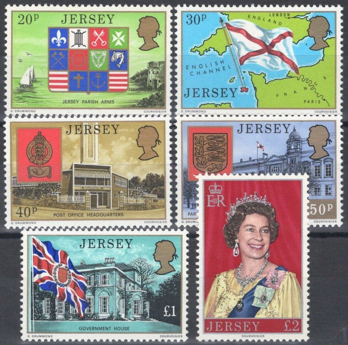 ZAYIX Great Britain - Jersey 150-155 MNH Jersey Flag Emblem Map Government