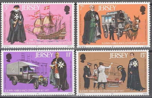 ZAYIX Great Britain - Jersey 175-178 MNH St. John Ambulance Horse Ambulance