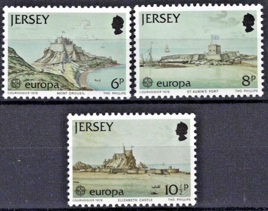 ZAYIX Great Britain Jersey 187-189 MH Europa Castle Forts Ships 042922SM45