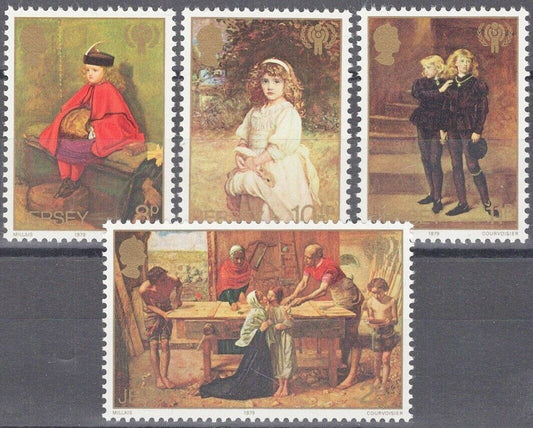 ZAYIX Great Britain - Jersey 213-216 Intl. Yr. of Child Paintings Artist Millais