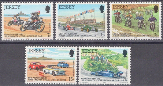 ZAYIX Great Britain - Jersey 231-235 MNH Motorcycle Race Automobiles