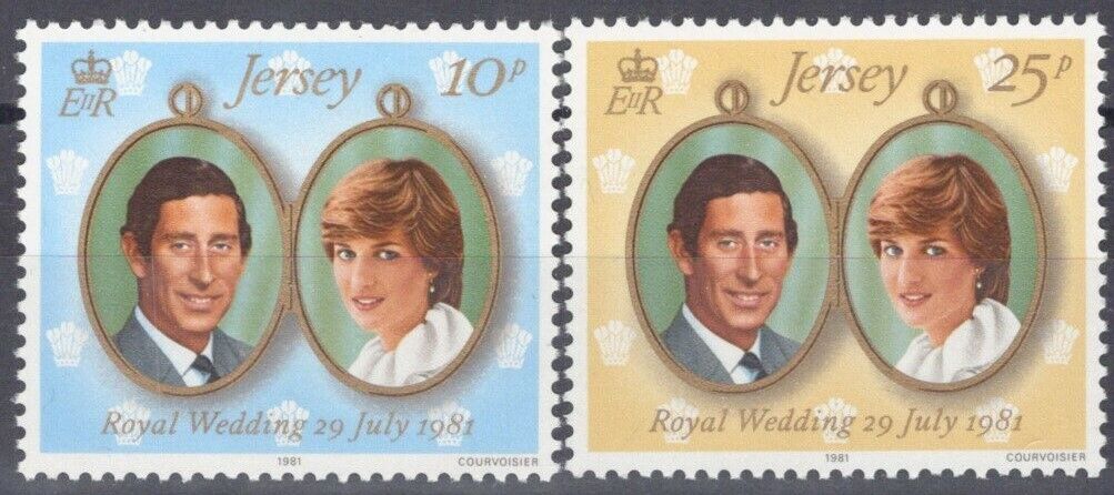 ZAYIX Great Britain - Jersey 280-281 MNH Royal Wedding Lady Diana Prince Charles