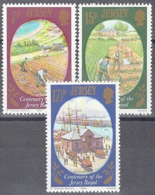 ZAYIX Great Britain - Jersey 226-228 MNH Potato Harvest Farming Agriculture