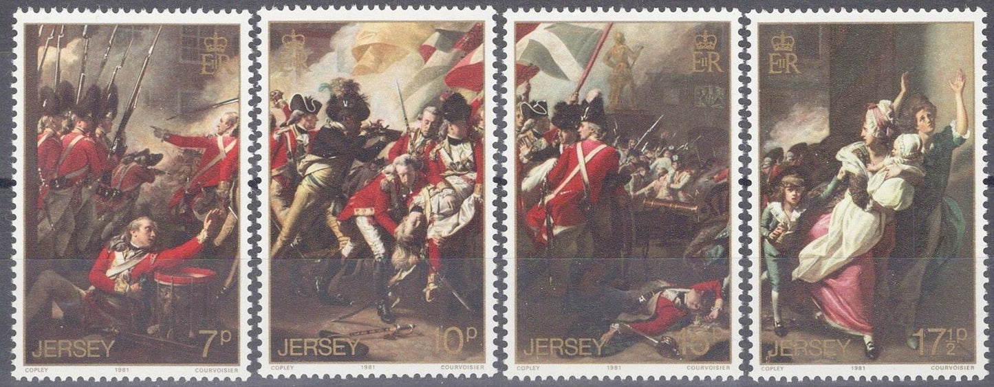 ZAYIX Great Britain - Jersey 242-245 MNH Armed Soldiers Battle of Jersey War