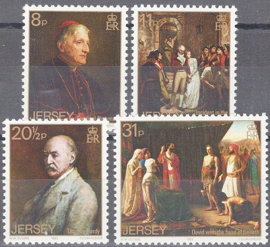 ZAYIX Great Britain - Jersey 316-319 MNH Paintings Artist Walter Ouless