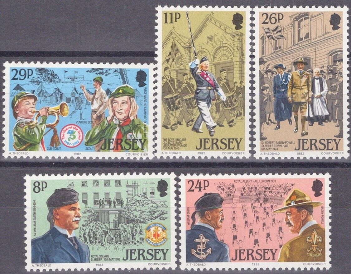 ZAYIX Great Britain - Jersey 295-299 MNH Scouting Sir William Smith