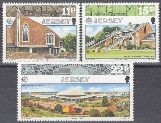 ZAYIX Great Britain - Jersey 423-425 MNH Europa Modern Architecture