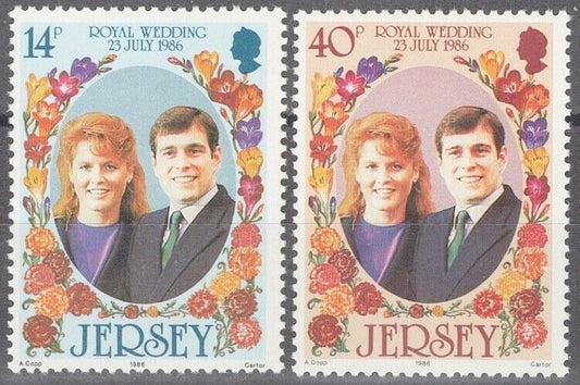 ZAYIX Great Britain - Jersey 404-405 MH Wedding Prince Andrew Sarah Ferguson