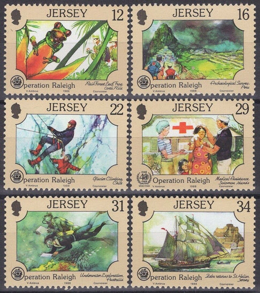 ZAYIX Great Britain - Jersey 461-466 MNH Ships Frogs Medical Marine