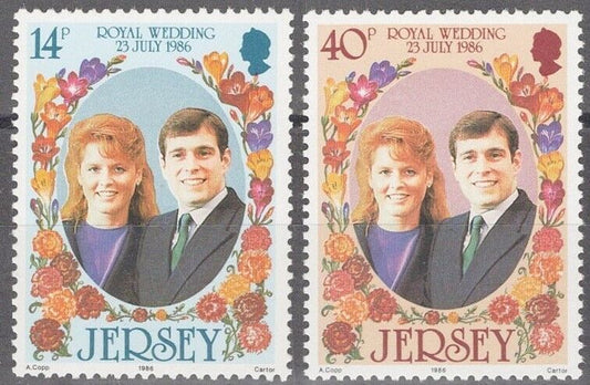 ZAYIX Great Britain - Jersey 404-405 MNH Wedding Prince Andrew Sarah Ferguson