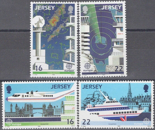 ZAYIX Great Britain - Jersey 452-455 MNH Europa Planes Ships Control Tower