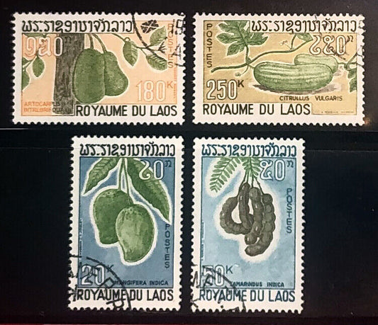 ZAYIX - Laos Scott # 174-177 cto / used - Nature - Plants - Fruit - Vegetables