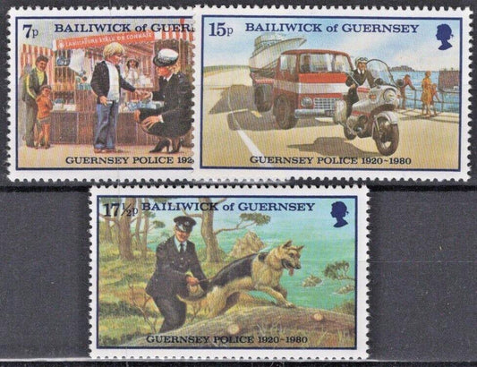 ZAYIX Great Britain Guernsey 204-206 MNH Police Dog Motorcycle 011022S25