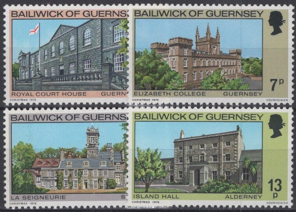 ZAYIX Great Britain Guernsey 141-144 MNH Architecture College 011022S14M