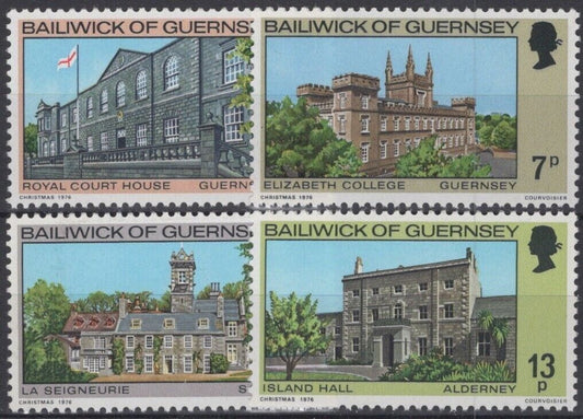 ZAYIX Great Britain Guernsey 141-144 MNH Architecture College 011022S14M