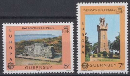 ZAYIX Great Britain Guernsey 161-162 MNH Europa Architecture 011022S18M