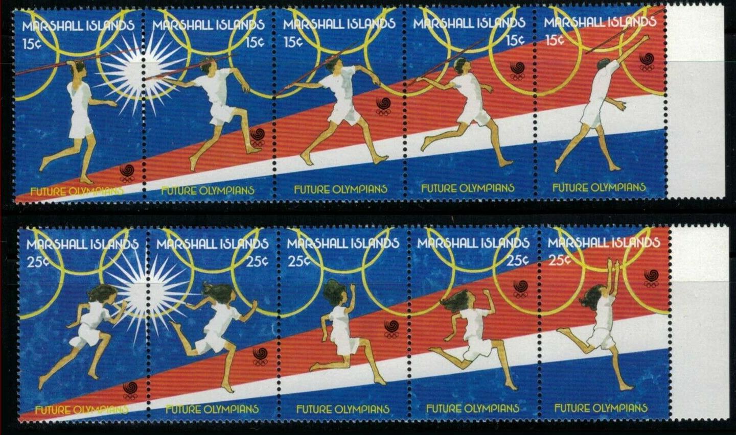 ZAYIX 1988 Marshall Islands 188-89 MNH Olympics strips / Track Field 071522SM16M