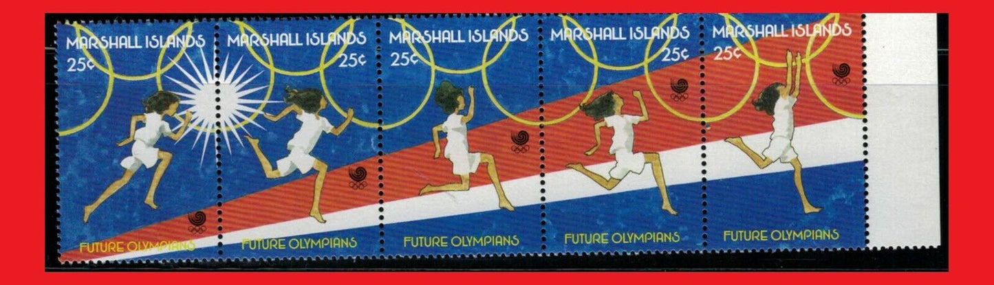 ZAYIX 1988 Marshall Islands 188-89 MNH Olympics strips / Track Field 071522SM16M