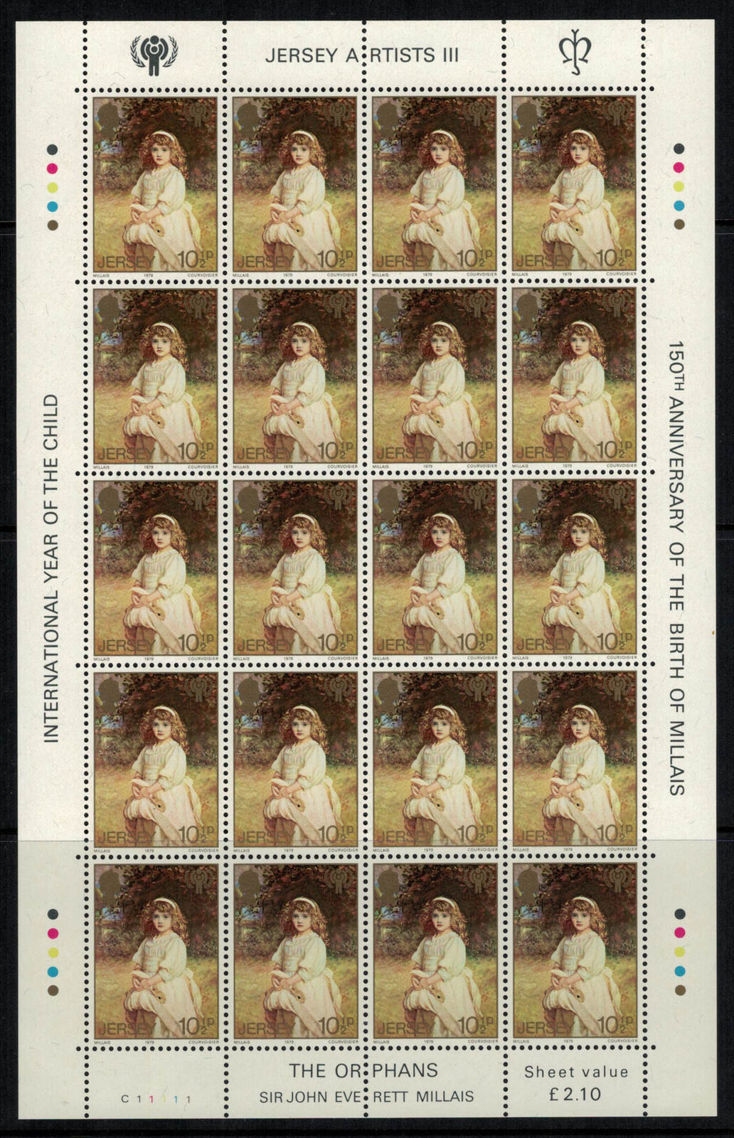 ZAYIX - Great Britain Jersey 213-216 MNH sheets Year of Child - Art  072422SL11