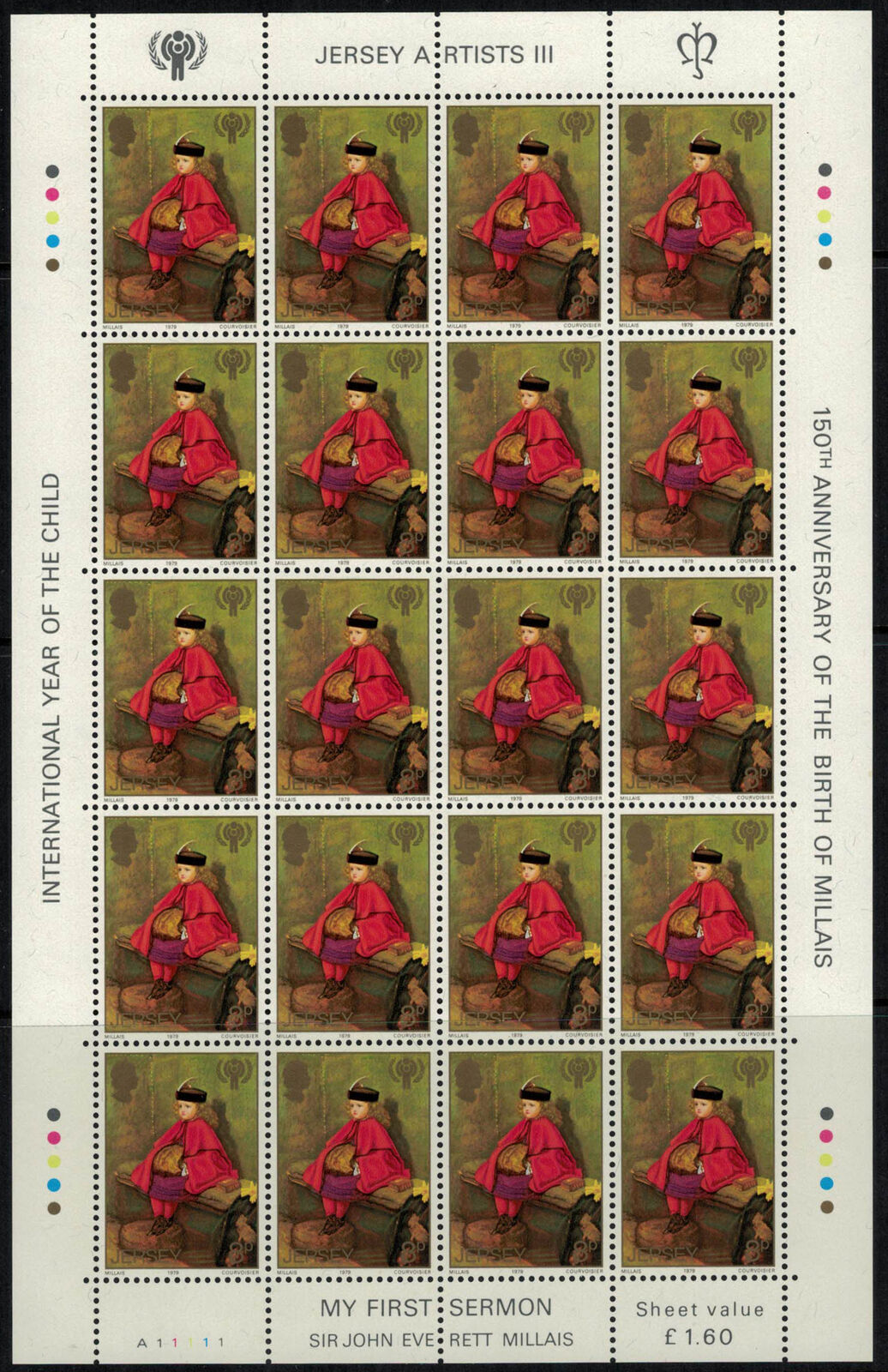 ZAYIX - Great Britain Jersey 213-216 MNH sheets Year of Child - Art  072422SL11