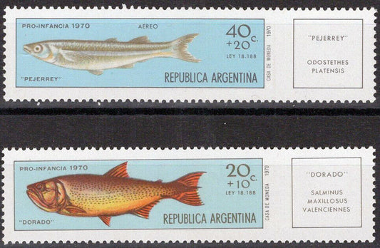 ZAYIX Argentina B54, CB42 MLH  Fish Semi-Postals 072622S14M