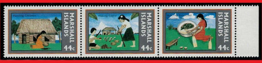 Marshall Islands 159a MNH art children's drawing Copra Industry Zayix 082422SM07