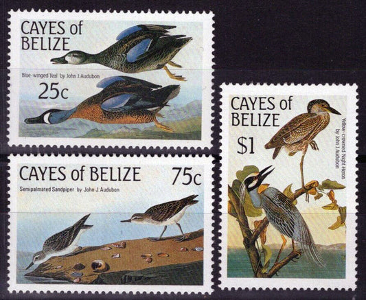 ZAYIX Cayes of Belize 22-24 MNH Birds Audubon Illustrations 083022S102M
