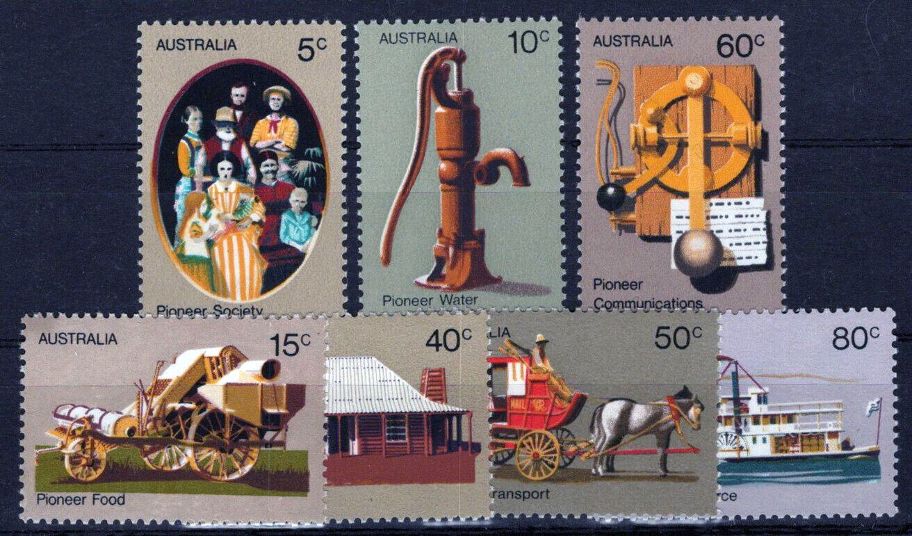 ZAYIX Australia 532-538 MNH Pioneer Life Farming Morse Key Steamer 090522S61