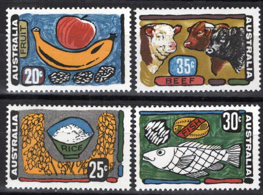 ZAYIX Australia 519-522 MNH Food Fruit Fish Cattle Farming 090522S47