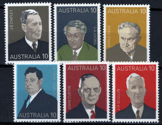 ZAYIX Australia 610-615 MNH Prime Ministers Historical Figures  090522S72