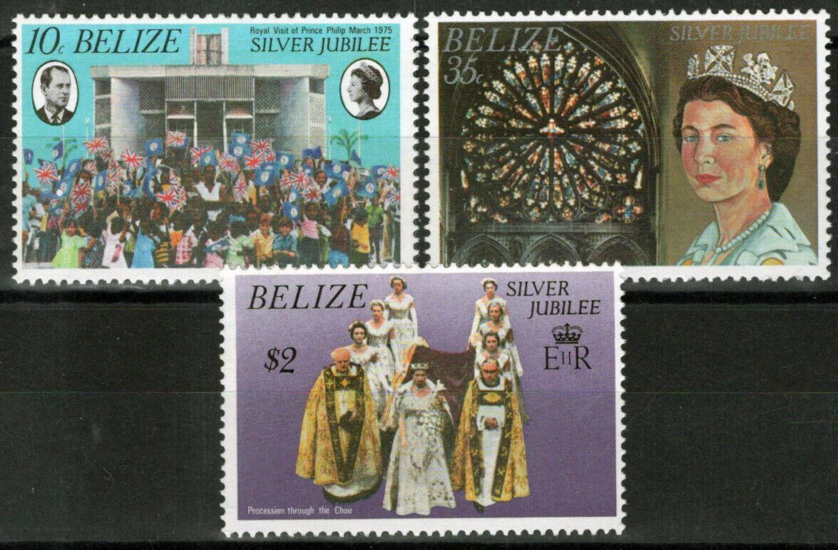 ZAYIX Belize 383-385 MNH Queen Elizabeth II Silver Jubilee 090722S106