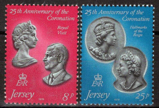 ZAYIX Jersey 195-196 MNH Queen Elizabeth II 25th Coronation Anniv. 090722S118