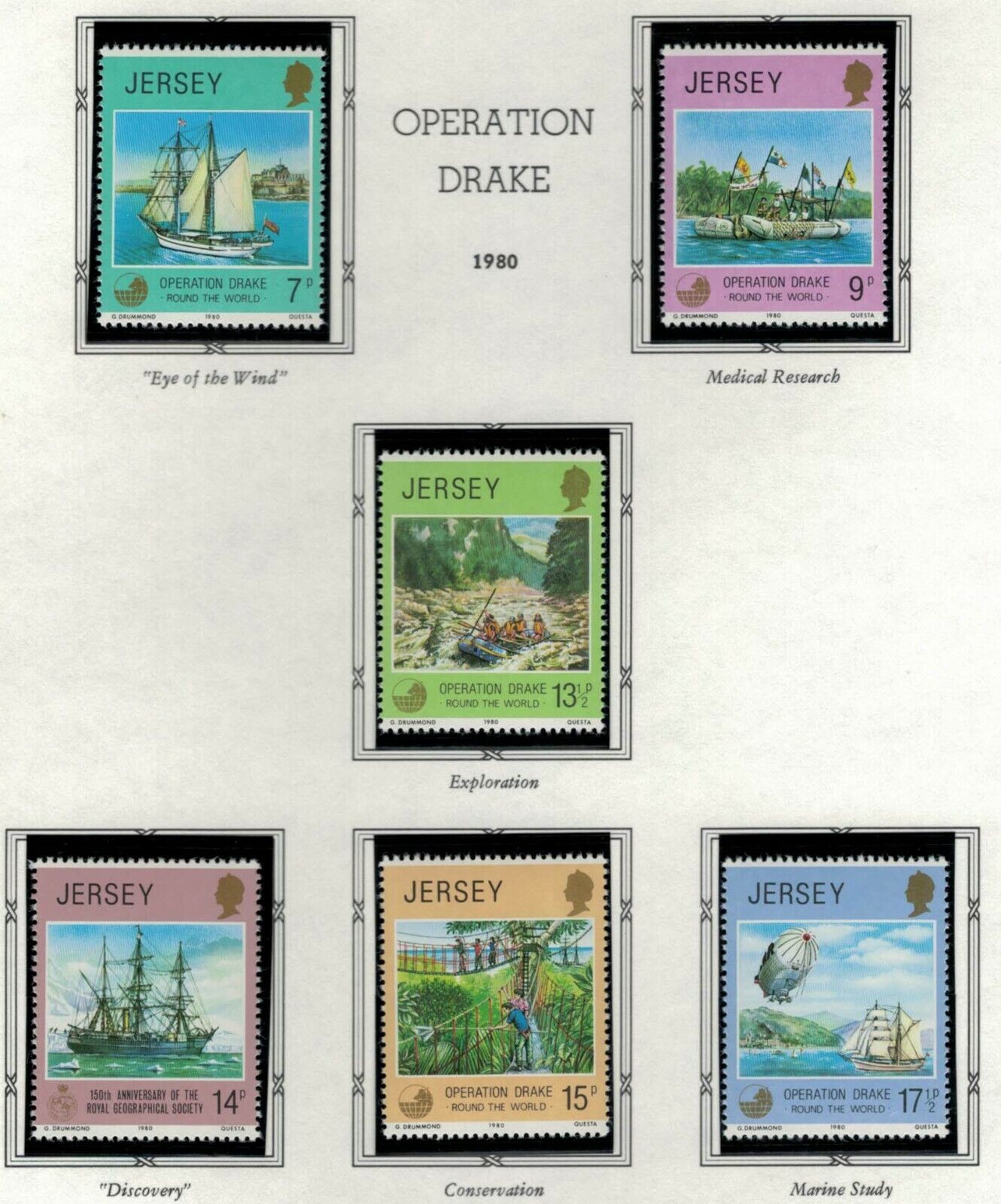 1980 Great Britain Jersey 236-241 MNH Science Medical Marine