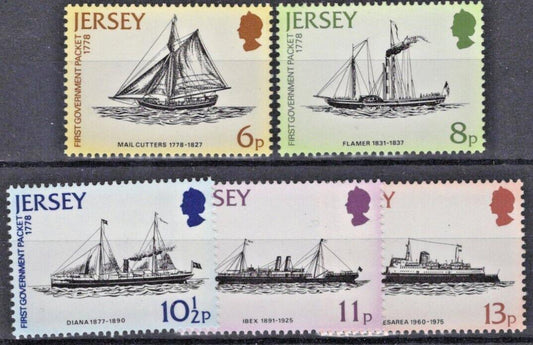 ZAYIX Great Britain Jersey 197-201 MNH Mail Ships Transportation 020522S31M