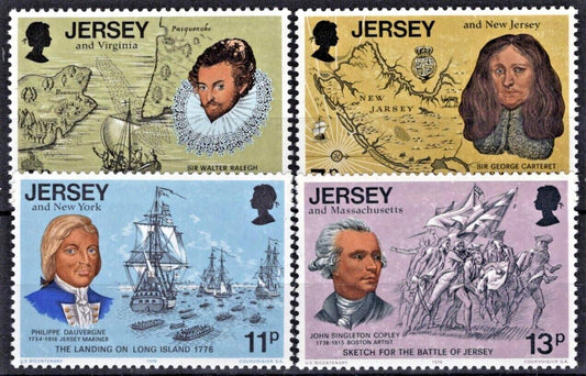 ZAYIX Great Britain Jersey #160-163 MNH US Bicentennial Ships 020522S23M