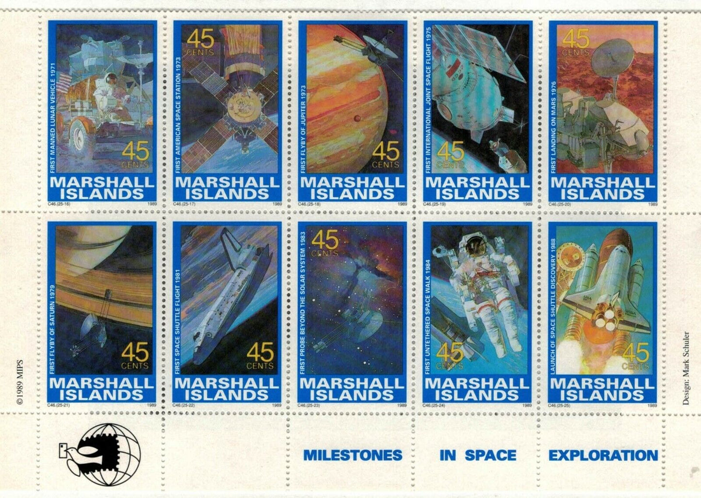 ZAYIX - 1989 Marshall Islands #345 MH - Space Exploration - Rockets - Planets