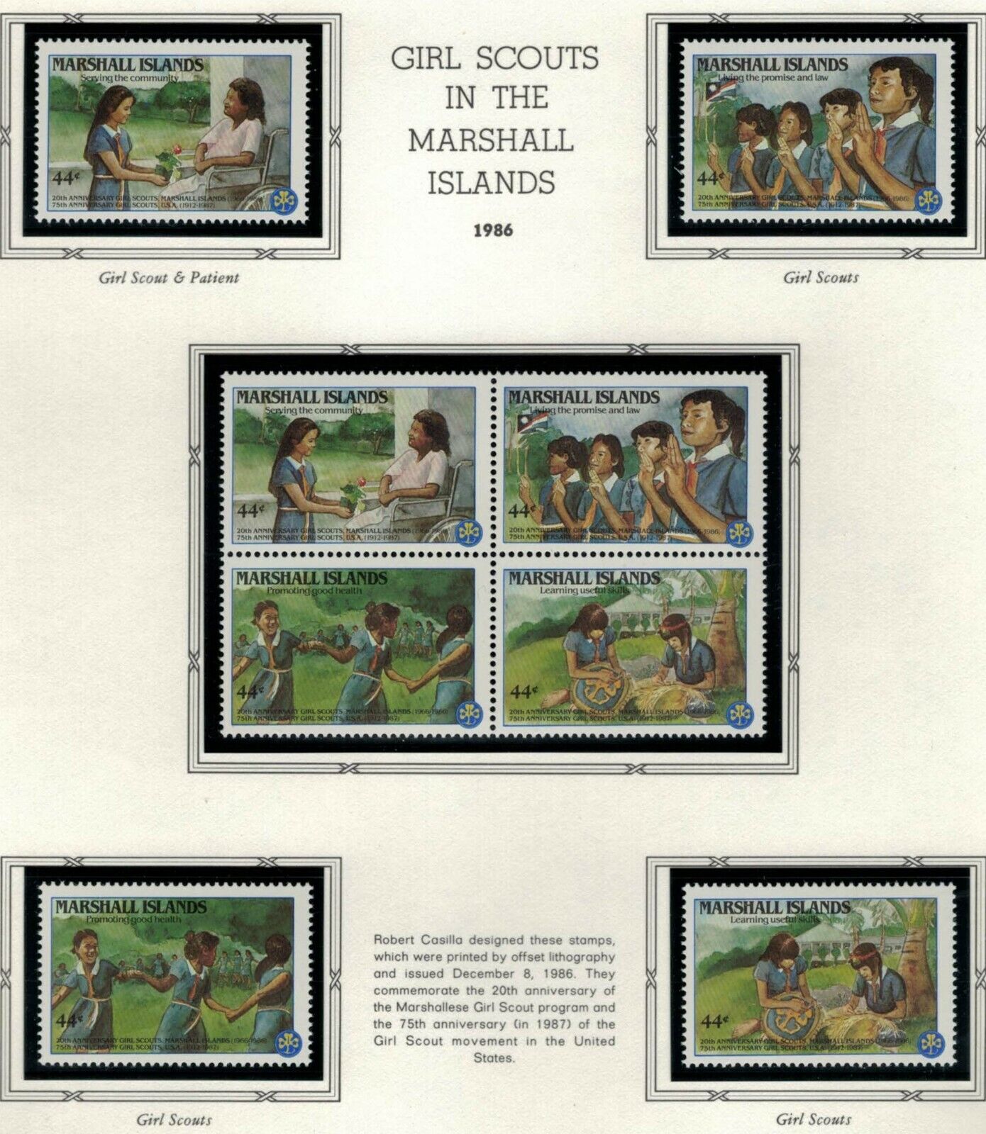 ZAYIX - 1986 Marshall Islands #C9-C12a Air Post - MNH - Girl Scouts