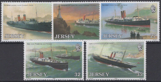 ZAYIX Great Britain Jersey 522-526 MNH Railway Steamers Ships 020522MS57