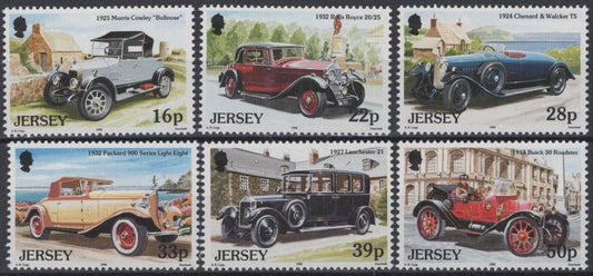 ZAYIX Great Britain Jersey 604-609 MNH Vintage Cars - Automobiles 020722S05M