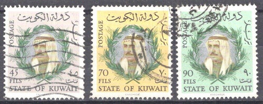 ZAYIX - Kuwait 307-309 Used Sheik Sabim al-Sabah High Values 103022S61