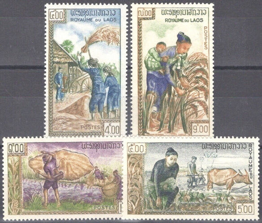 ZAYIX Laos 81-84 MNH FAO Farming Rice Industry 101922S104