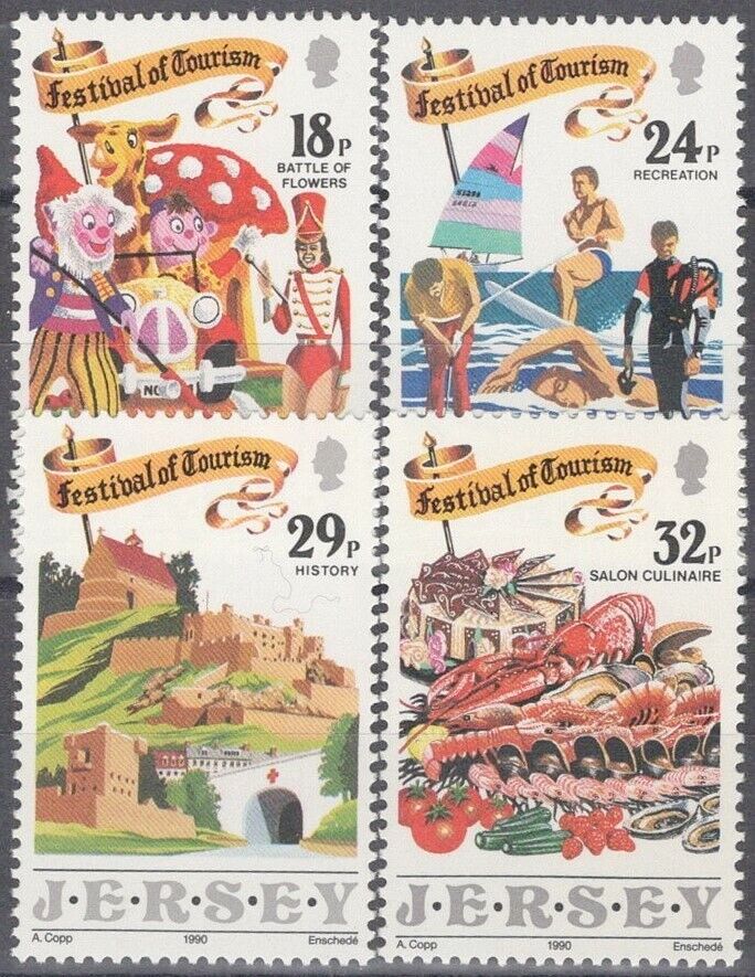 ZAYIX Great Britain Jersey 536-539 MNH Tourism Festival Recreation 042922-SM117M