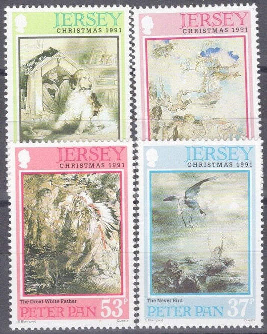 ZAYIX Great Britain Jersey 578-581 MNH XMAS Illustrations Peter Pan 042922SM130M