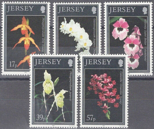 ZAYIX Great Britain Jersey 626-630 MNH Plants Orchids Flowers 042922-SM147M