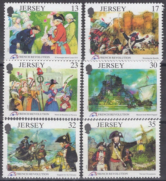 ZAYIX Great Britain Jersey 516-521 MNH French Revolution Castle Ship 042922SM116