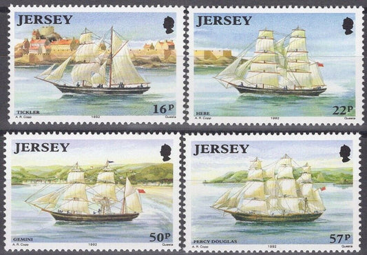 ZAYIX Great Britain Jersey 596-599 MNH Jersey Built Sailing Ships 042922-SM136M