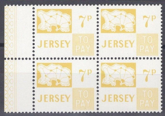 ZAYIX Great Britain Jersey J14 MNH Block Postage Due Maps Decimal 042922-SM170