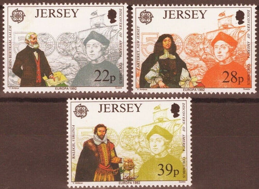 ZAYIX Great Britain Jersey 593-595 MNH Europa Columbus Ships 042922SM142