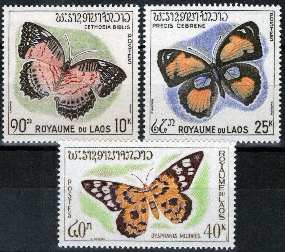 ZAYIX Laos 101-103 MNH Insects Butterflies Nature 111022S01